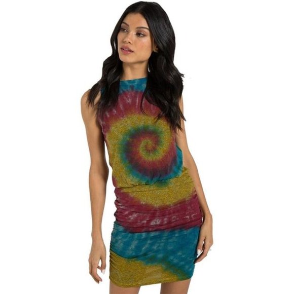 n:philanthropy Majorca Tie Dye Ruched Hippie Dress